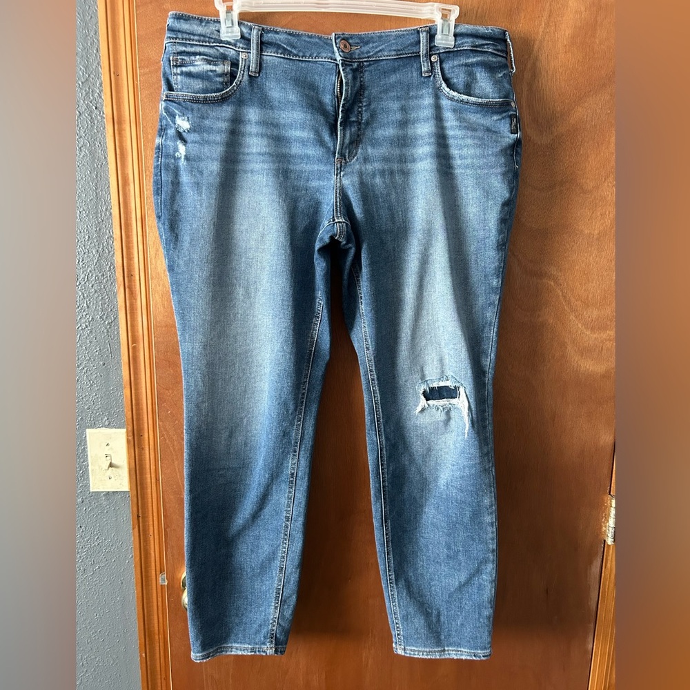 Silver Jeans Co. Deep Blue Denim Boyfriend Jeans